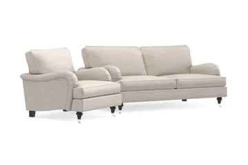 Howard Classic Sofagruppe 3-seters Sofa + Lenestol i Stoff - Beige - Møbler - Sofaer - Sofagrupper - Howard sofagruppe