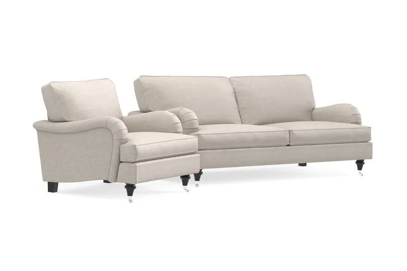Howard Classic Sofagruppe 3-seters Sofa + Lenestol i Stoff - Beige - Møbler - Sofaer - Sofagrupper - Howard sofagruppe