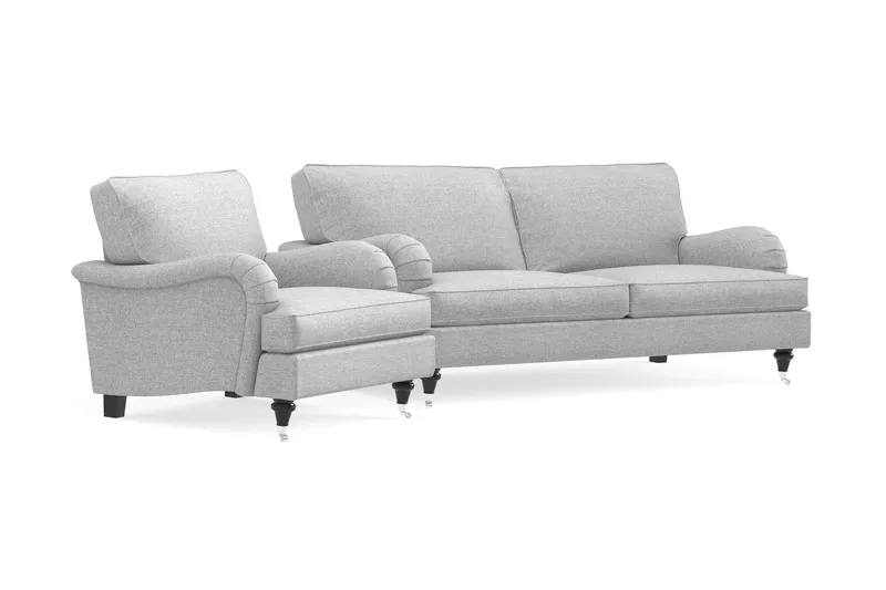 Howard Classic Sofagruppe 3-seters Sofa + Lenestol i Stoff - Grå - Møbler - Sofaer - Sofagrupper - Howard sofagruppe