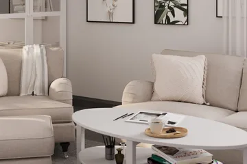 Howard Classic Sofagruppe 3-seters Sofa + Lenestol i Stoff - Beige - Møbler - Sofaer - Sofagrupper - Howard sofagruppe
