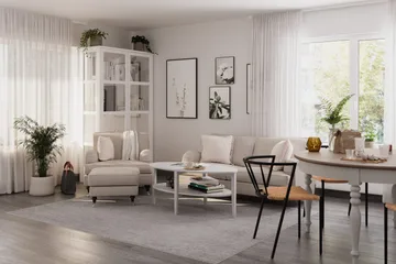 Howard Classic Sofagruppe 3-seters Sofa + Lenestol i Stoff - Beige - Møbler - Sofaer - Sofagrupper - Howard sofagruppe