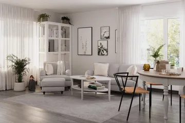 Howard Classic Sofagruppe 3-seters Sofa + Lenestol i Stoff - Grå - Møbler - Sofaer - Sofagrupper - Howard sofagruppe