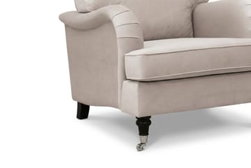 Howard Classic sofagruppe 3-seters sofa og lenestol samt fotskammel i fløyel - Beige - Møbler - Sofaer - Sofagrupper - Howard sofagruppe