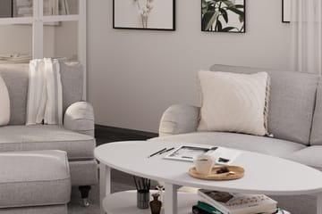 Howard Classic sofagruppe med 2-seters sofa + lenestol i stoff - Grå - Møbler - Sofaer - Sofagrupper - Howard sofagruppe