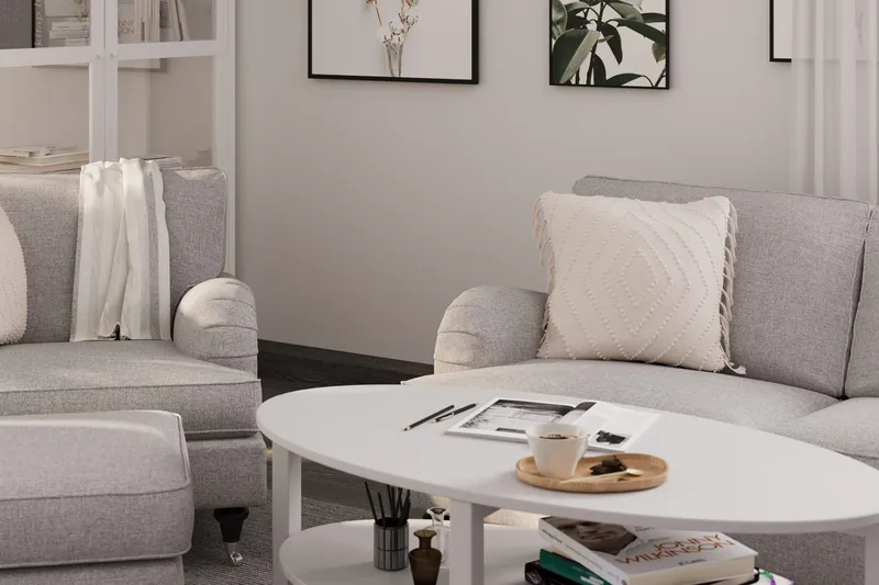 Howard Classic sofagruppe med 2-seters sofa + lenestol i stoff - Grå - Møbler - Sofaer - Sofagrupper - Howard sofagruppe