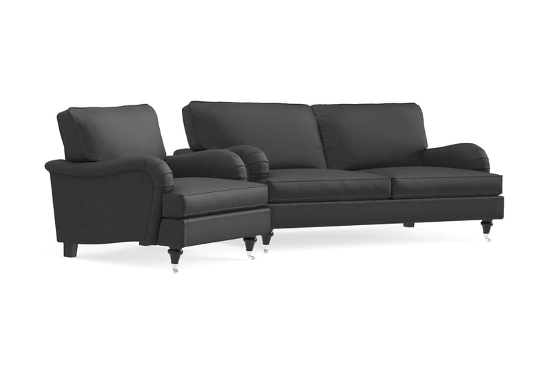 Howard Classic sofagruppe med 3-seters sofa + lenestol i stoff - Mørkegrå - Møbler - Sofaer - Sofagrupper - Howard sofagruppe