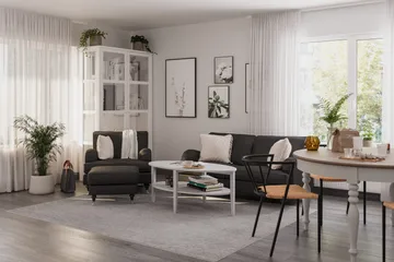 Howard Classic sofagruppe med 3-seters sofa + lenestol i stoff - Mørkegrå - Møbler - Sofaer - Sofagrupper - Howard sofagruppe