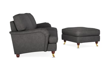 Howard Lyx 4-seters Stoffsofa + Fotskammel - Mørk grå - Møbler - Sofaer - Sofagrupper - Howard sofagruppe