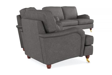 Howard Lyx Sofagruppe 3-seters + 2-seters Sofa + Lenestol i Stoff - Mørk grå - Møbler - Sofaer - Sofagrupper - Sofagruppe 3 2 1
