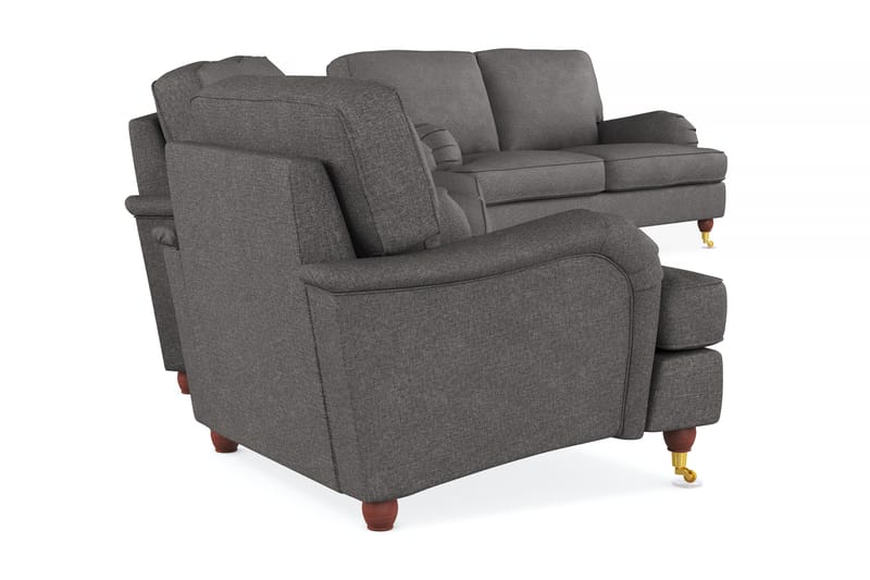 Howard Lyx Sofagruppe 3-seters + 2-seters Sofa + Lenestol i Stoff - Mørk grå - Møbler - Sofaer - Sofagrupper - Sofagruppe 3 2 1