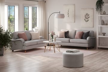 Howard Lyx Sofagruppe 3-seters + 2-seters Stoffsofa - Lys grå - Møbler - Sofaer - Sofagrupper - Howard sofagruppe