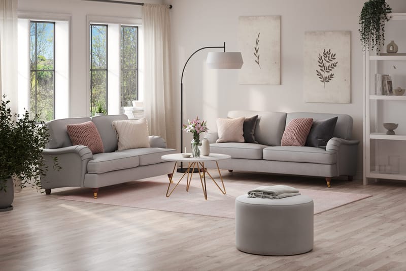 Howard Lyx Sofagruppe 3-seters + 2-seters Stoffsofa - Lys grå - Møbler - Sofaer - Sofagrupper - Howard sofagruppe