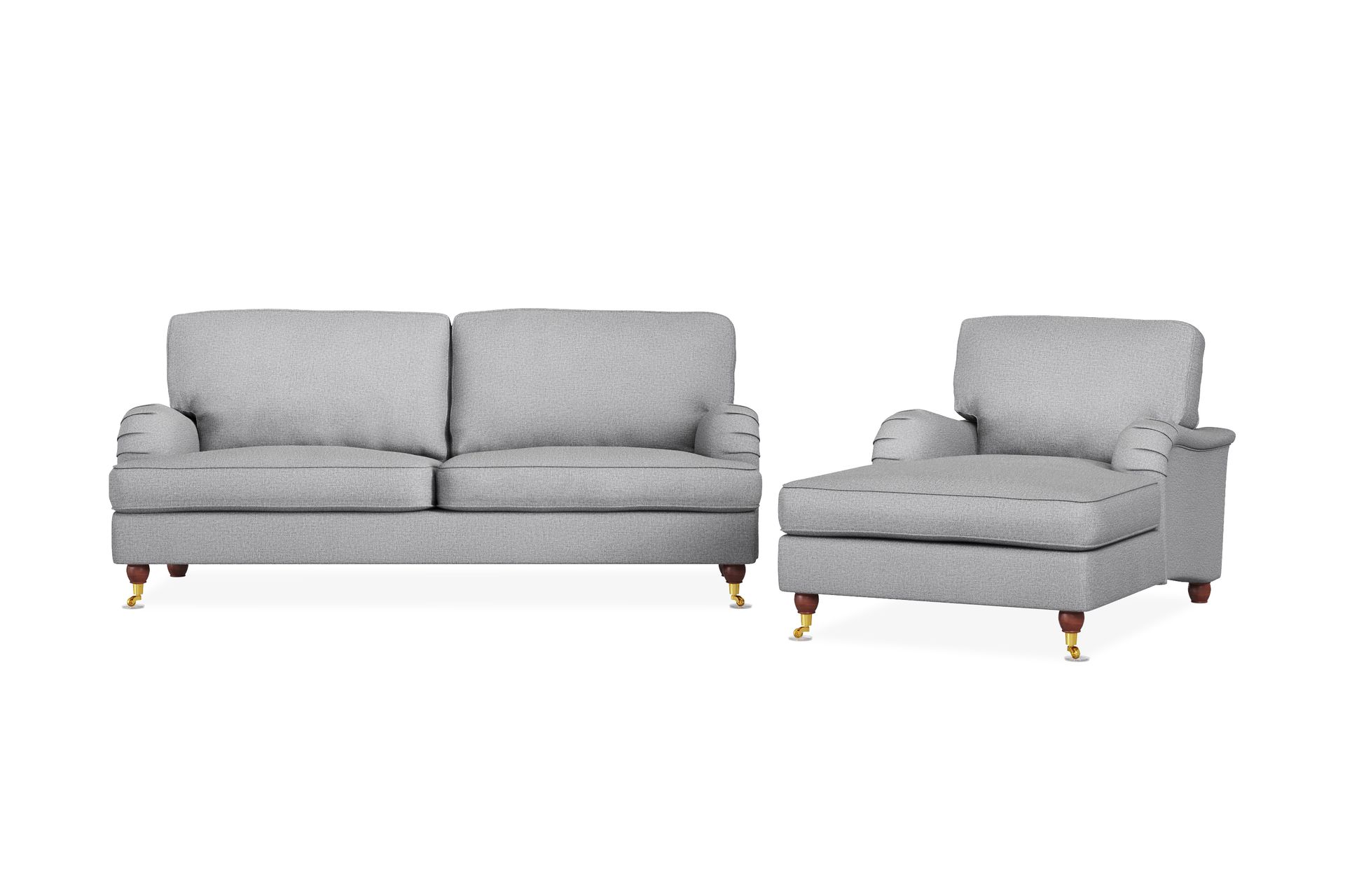 Howard Lyx Sofagruppe 3-seters Sofa + Divanstol i Stoff - Lys grå - Møbler - Sofaer - Sofagrupper - Howard sofagruppe