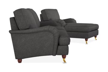 Howard Lyx Sofagruppe 3-seters Sofa + Divanstol i Stoff - Mørk grå - Møbler - Sofaer - Sofagrupper - Howard sofagruppe