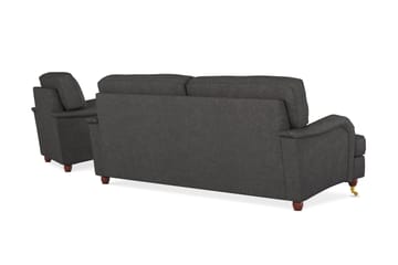 Howard Lyx Sofagruppe 3-seters Sofa + Divanstol i Stoff - Mørk grå - Møbler - Sofaer - Sofagrupper - Howard sofagruppe