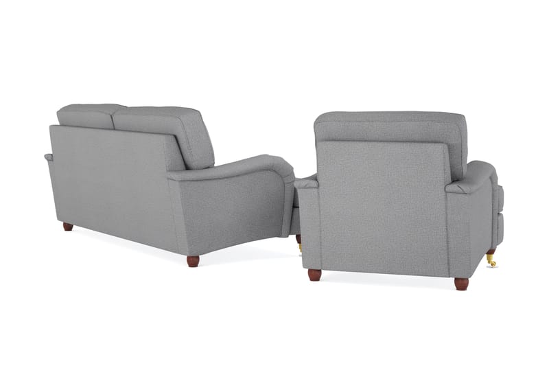 Howard Lyx Sofagruppe 3-seters Sofa + Lenestol i Stoff - Lys grå - Møbler - Sofaer - Sofagrupper - Howard sofagruppe