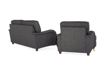 Howard Lyx Sofagruppe 3-seters Sofa + Lenestol i Stoff - Mørk grå - Møbler - Sofaer - Sofagrupper - Howard sofagruppe
