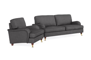 Howard Lyx Sofagruppe 3-seters Sofa + Lenestol i Stoff - Mørk grå - Møbler - Sofaer - Sofagrupper - Howard sofagruppe