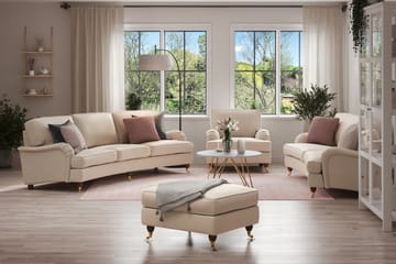 Howard Lyx Sofagruppe 4-seter + 3-seter Bøyd Stoffsofa - Beige - Møbler - Sofaer - Sofagrupper - Howard sofagruppe