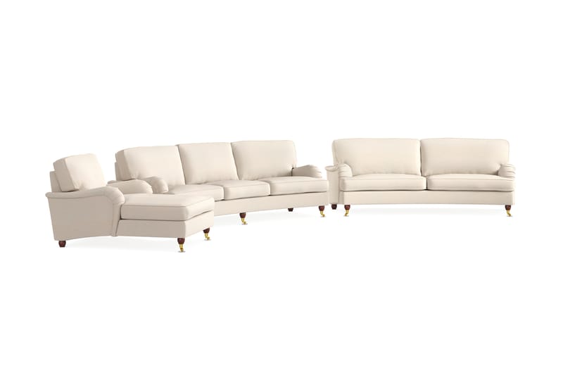 Howard Lyx Sofagruppe 4-seter + 3-seter Bøyd Stoffsofa - Beige - Møbler - Sofaer - Sofagrupper - Howard sofagruppe