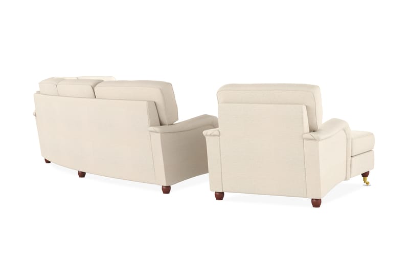 Howard Lyx Sofagruppe 4-seter + 3-seter Bøyd Stoffsofa - Beige - Møbler - Sofaer - Sofagrupper - Howard sofagruppe