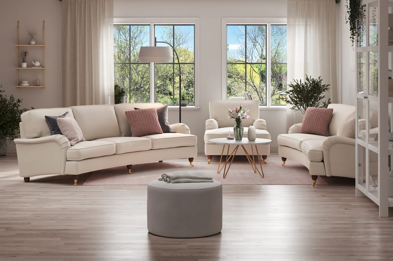 Howard Lyx Sofagruppe 4-seter + 3-seter Bøyd Stoffsofa - Beige - Møbler - Sofaer - Sofagrupper - Howard sofagruppe