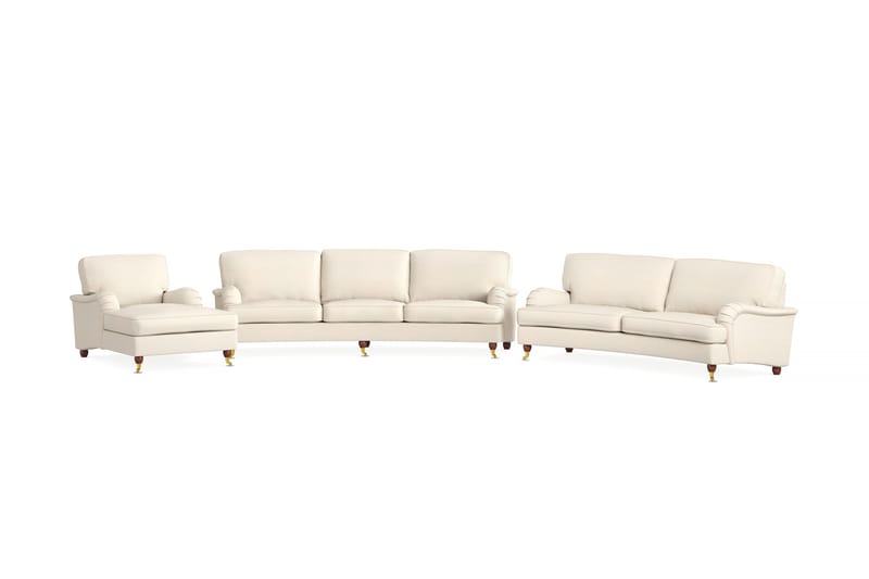 Howard Lyx Sofagruppe 4-seter + 3-seter Bøyd Stoffsofa, Beige