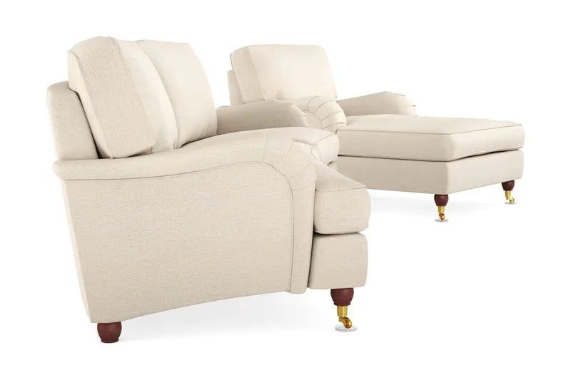 Howard Lyx Sofagruppe 4-seter + 3-seter Bøyd Stoffsofa - Beige - Møbler - Sofaer - Sofagrupper - Howard sofagruppe