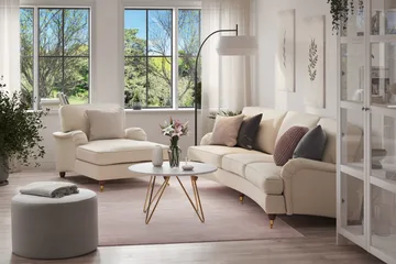 Howard Lyx Sofagruppe 4-seter + 3-seter Bøyd Stoffsofa - Beige - Møbler - Sofaer - Sofagrupper - Howard sofagruppe