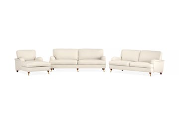 Howard Lyx Sofagruppe 4-seters + 3-seters Sofa + Divanstol i Stoff