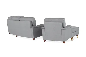 Howard Lyx Sofagruppe 4-seters + 3-seters Svingt Sofa + Lenestol + Fotskammel i Stoff - Lys grå - Møbler - Sofaer - Sofagrupper - Howard sofagruppe