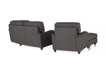 Howard Lyx Sofagruppe 4-seters + 3-seters Svingt Sofa + Lenestol + Fotskammel i Stoff - Mørk grå - Møbler - Sofaer - Sofagrupper - Howard sofagruppe
