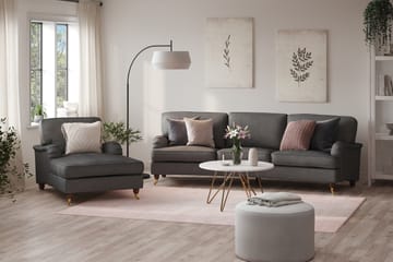 Howard Lyx Sofagruppe 4-seters Svingt Sofa + Divanstol i Stoff - Mørk grå - Møbler - Sofaer - Sofagrupper - Howard sofagruppe