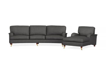 Howard Lyx Sofagruppe 4-seters Svingt Sofa + Divanstol i Stoff - Mørk grå - Møbler - Sofaer - Sofagrupper - Howard sofagruppe