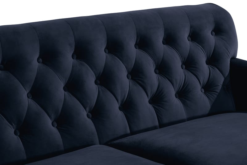 Howard Riviera Sofagruppe 3-seters + 2-seters Sofa + Lenestol + Fotskammel i Fløyel - Blå - Møbler - Sofaer - Sofagrupper - Howard sofagruppe