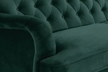 Howard Riviera Sofagruppe 3-seters + 2-seters Sofa + Lenestol + Fotskammel i Fløyel - Grønn - Møbler - Sofaer - Sofagrupper - Howard sofagruppe