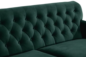 Howard Riviera Sofagruppe 3-seters + 2-seters Sofa + Lenestol + Fotskammel i Fløyel - Grønn - Møbler - Sofaer - Sofagrupper - Howard sofagruppe