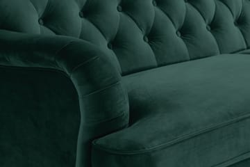 Howard Riviera Sofagruppe 3-seters + 2-seters Sofa + Lenestol + Fotskammel i Fløyel - Grønn - Møbler - Sofaer - Sofagrupper - Howard sofagruppe