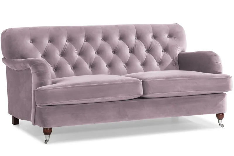 Howard Riviera Sofagruppe 3-seters + 2-seters Sofa + Lenestol + Fotskammel i Fløyel - Lilla - Møbler - Sofaer - Sofagrupper - Howard sofagruppe