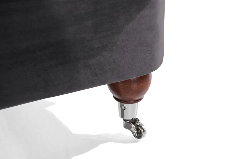 Howard Riviera Sofagruppe 3-seters + 2-seters Sofa + Lenestol + Fotskammel i Fløyel - Mørk grå - Møbler - Sofaer - Sofagrupper - Howard sofagruppe