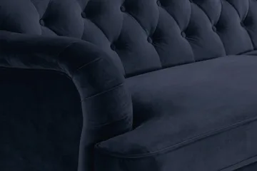 Howard Riviera Sofagruppe 3-seters + 2-seters Sofa + Lenestol + Fotskammel i Fløyel - Blå - Møbler - Sofaer - Sofagrupper - Howard sofagruppe