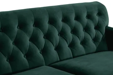 Howard Riviera Sofagruppe 3-seters + 2-seters Sofa + Lenestol + Fotskammel i Fløyel - Grønn - Møbler - Sofaer - Sofagrupper - Howard sofagruppe