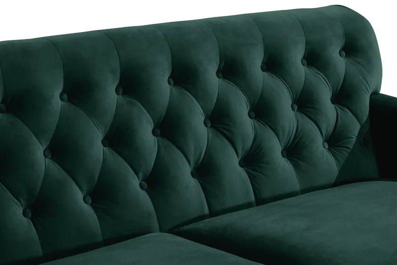 Howard Riviera Sofagruppe 3-seters + 2-seters Sofa + Lenestol + Fotskammel i Fløyel - Grønn - Møbler - Sofaer - Sofagrupper - Howard sofagruppe