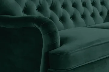 Howard Riviera Sofagruppe Svingt 3-seters + 2-seters Sofa + Lenestol + Fotskammel i Fløyel - Grønn - Møbler - Sofaer - Sofagrupper - Howard sofagruppe