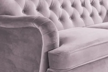 Howard Riviera Sofagruppe Svingt 3-seters + 2-seters Sofa + Lenestol + Fotskammel i Fløyel - Lilla - Møbler - Sofaer - Sofagrupper - Howard sofagruppe