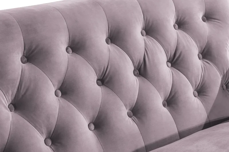 Howard Riviera Sofagruppe Svingt 3-seters + 2-seters Sofa + Lenestol + Fotskammel i Fløyel - Lilla - Møbler - Sofaer - Sofagrupper - Howard sofagruppe