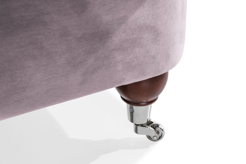 Howard Riviera Sofagruppe Svingt 3-seters + 2-seters Sofa + Lenestol + Fotskammel i Fløyel - Lilla - Møbler - Sofaer - Sofagrupper - Howard sofagruppe