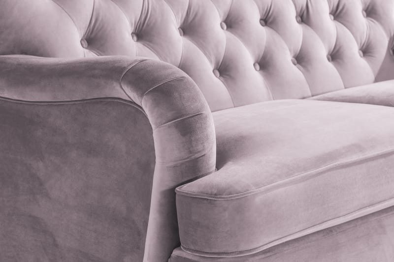 Howard Riviera Sofagruppe Svingt 3-seters + 2-seters Sofa + Lenestol + Fotskammel i Fløyel - Lilla - Møbler - Sofaer - Sofagrupper - Howard sofagruppe