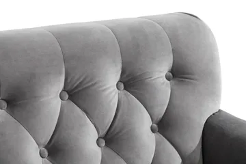 Howard Riviera Sofagruppe Svingt 3-seters + 2-seters Sofa + Lenestol + Fotskammel i Fløyel - Lys grå - Møbler - Sofaer - Sofagrupper - Howard sofagruppe