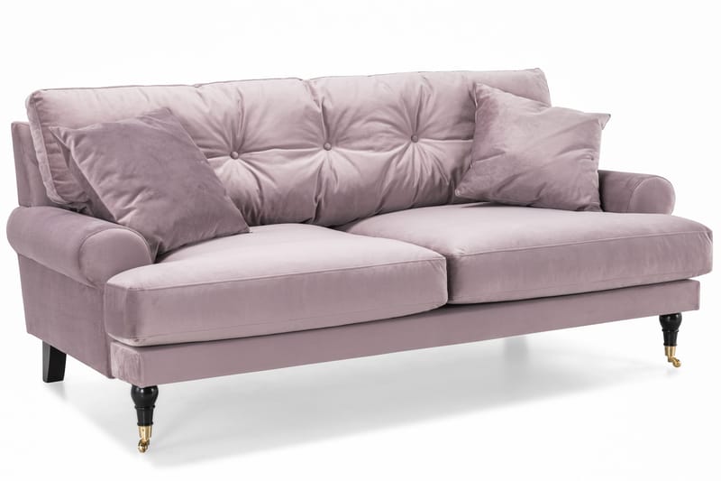 Andrew Sofagruppe 2-seter Sofa + Lenestol + Fotskammel i Fløyel - Lilla - Møbler - Sofaer - Sofagrupper - Howard sofagruppe